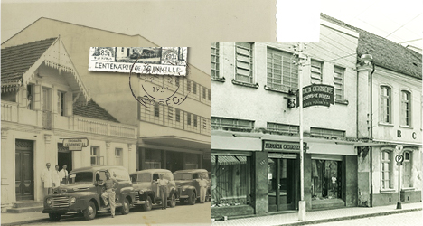 1942 • Surgimento da marca Drogaria Farmácia e Laboratório Catarinense S/A - Joinville/SC;  • Início da expansão - primeira filial em Blumenau/SC.